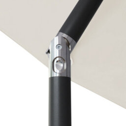 Sundaze 2.5M Cream Round Garden Parasol Umbrella Patio Sun Shade Canopy Crank Tilt With Base - thumbnail 4