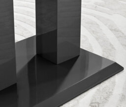Furniturebox Imperia Black High Gloss 4 Seater Dining Table With Structural 2 Plinth Column Legs Perfect For Modern Minimalist Dining Rooms - thumbnail 5