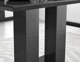 Furniturebox Imperia Black High Gloss 4 Seater Dining Table With Structural 2 Plinth Column Legs Perfect For Modern Minimalist Dining Rooms - thumbnail 4