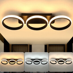 Modern Ceiling Lamp 3-Rings Aluminum Acrylic Dimmable Led Ceiling Lights Black - thumbnail 7