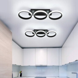 Modern Ceiling Lamp 3-Rings Aluminum Acrylic Dimmable Led Ceiling Lights Black - thumbnail 9