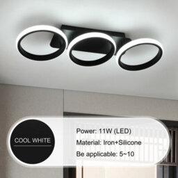 Modern Ceiling Lamp 3-Rings Aluminum Acrylic Dimmable Led Ceiling Lights Black - thumbnail 8