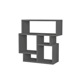 Decortie Karma Modern 5-Compartment Side End Table Living Room Anthracite Grey H 60.5Cm - thumbnail 2