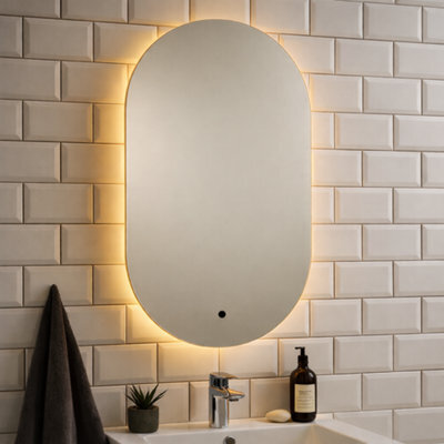 Kartell Lola 900X500mm Led Bathroom Mirror With Demister Pad, Touch Sensor, Ip44 Rated - image 1
