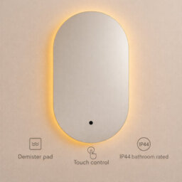 Kartell Lola 900X500mm Led Bathroom Mirror With Demister Pad, Touch Sensor, Ip44 Rated - thumbnail 5