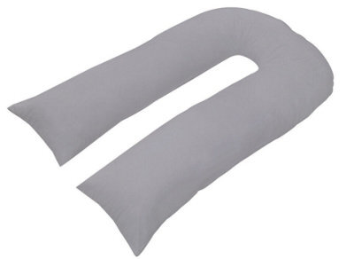 ARLinens 9Ft U Shaped Pillowcase Maternity Pregnancy Support Comfort U Pillow Cover (Grey)