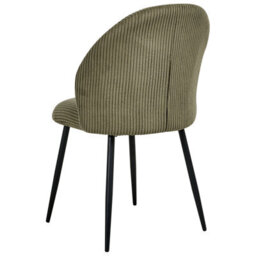 Wyld And Coco Novahome Set Of 2 Dark Green Corduroy Padded Dining Chairs - Iron Frame - thumbnail 6