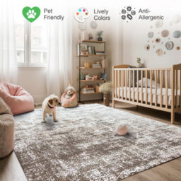 Homeart Eton Abstract Area Rug , Super Soft & Durable Woven Carpet With Modern Artistic Design Brown 160X230 - thumbnail 5