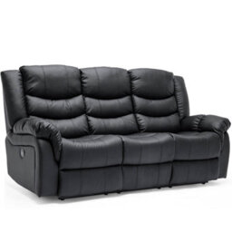 More4Homes Seattle Electric Recliner Bonded Leather 1+3 Seater Sofa Set (Black) - thumbnail 2
