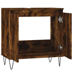 Berkfield Industrial Bathroom Cabinet Smoked Oak 58X33X60 Cm Engineered Wood - thumbnail 5