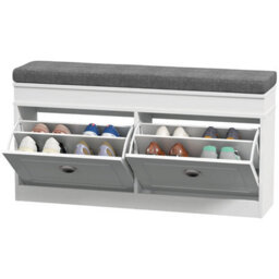FURNOLD Modern Shoe Storage Bench With Cushioned Seat And Storage Drawers - thumbnail 7