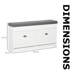 FURNOLD Modern Shoe Storage Bench With Cushioned Seat And Storage Drawers - thumbnail 8