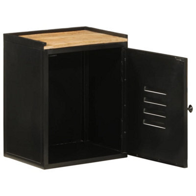 Berkfield Industrial Bathroom Cabinet 40X30X50 Cm Iron And Solid Wood Mango