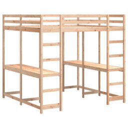 Berkfield Loft Bed With Desk And Ladder 140X200 Cm Solid Wood Pine - thumbnail 3