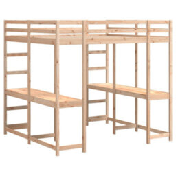 Berkfield Loft Bed With Desk And Ladder 140X200 Cm Solid Wood Pine - thumbnail 7