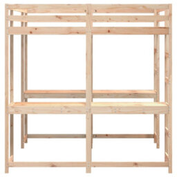 Berkfield Loft Bed With Desk And Ladder 140X200 Cm Solid Wood Pine - thumbnail 6