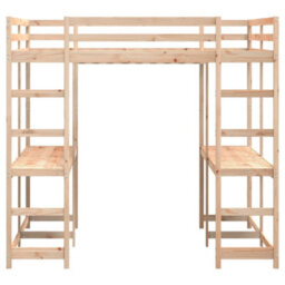Berkfield Loft Bed With Desk And Ladder 140X200 Cm Solid Wood Pine - thumbnail 5