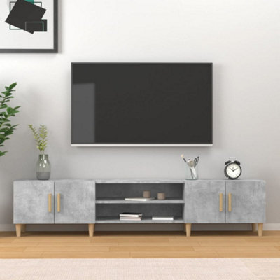 Walplus Tv Cabinet Concrete Grey 180X31.5X40 Cm Engineered Wood - image 1