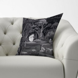 Warren Reed Designer Eerie Moonlit Cemetery Cushions 33Cm X 48Cm - thumbnail 2