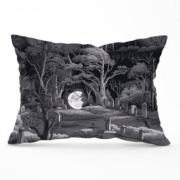 Warren Reed Designer Eerie Moonlit Cemetery Cushions 33Cm X 48Cm - thumbnail 1