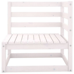 Walplus Garden Outdoor 2-Seater Sofa For Patio Balcony Poolside Furniture White Solid Pinewood - thumbnail 4
