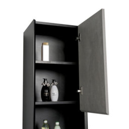 Plum&clay Declan Black & Concrete Wall Hung Bathroom Tall Storage Unit (H)1700mm (W)400mm - thumbnail 4