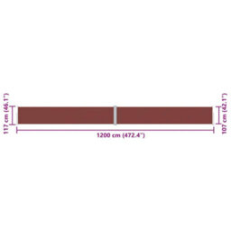 Walplus Retractable Side Awning Garden Sun Shade Canopy Gazebo For Back Door, Porch, Patio Brown 117X1200 Cm - thumbnail 8