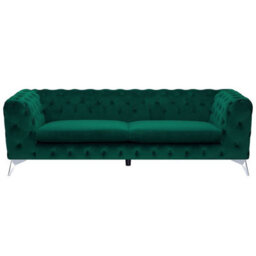 Beliani Sofa 3 Seater Sotra Velvet Emerald Green - thumbnail 1