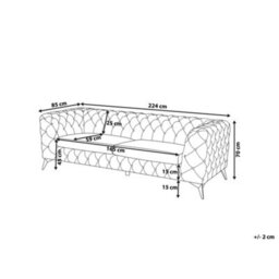 Beliani Sofa 3 Seater Sotra Velvet Emerald Green - thumbnail 3