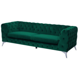 Beliani Sofa 3 Seater Sotra Velvet Emerald Green - thumbnail 4