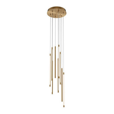 Luminosa Lighting Luminosa Light Stick Modern Cluster Pendant Ceiling Light Brass 3000K 3350Lm White Shade - image 1