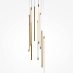 Luminosa Lighting Luminosa Light Stick Modern Cluster Pendant Ceiling Light Brass 3000K 3350Lm White Shade - thumbnail 2