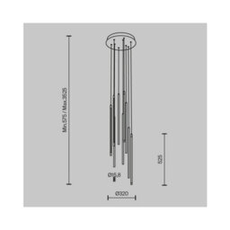 Luminosa Lighting Luminosa Light Stick Modern Cluster Pendant Ceiling Light Brass 3000K 3350Lm White Shade - thumbnail 4