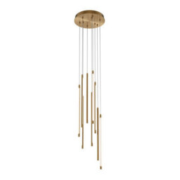 Luminosa Lighting Luminosa Light Stick Modern Cluster Pendant Ceiling Light Brass 3000K 3350Lm White Shade - thumbnail 1
