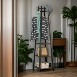 Rafaelo Mobilia Industrial Coat Stand With 2 Shelves - thumbnail 3