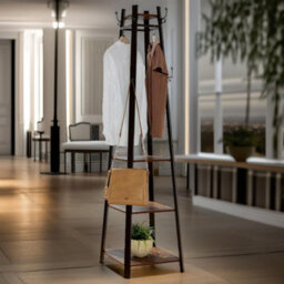 Rafaelo Mobilia Industrial Coat Stand With 2 Shelves - thumbnail 1