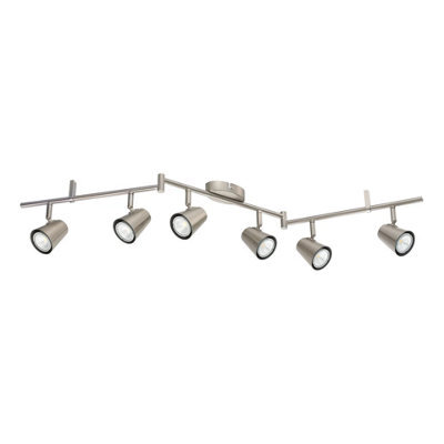 Urbn-Living Urbn Living Travale 6 Arm Led Ceiling Modern Bar Light Fixture Gu10 Satin Nickel - image 1