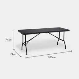 Vonhaus Folding Garden Dining Table, 6Ft Folding Table For Garden, Rattan Effect & Weatherproof Foldable Table For Outdoor Use - thumbnail 6