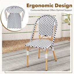Accent Chair Set Of 2 Outdoor Armless Dining Chairs French - thumbnail 5