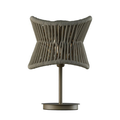 Luminosa Lighting Luminosa Polinesia 31Cm Table Lamp, 1 X E27, Ip44, Beige Oscu - image 1