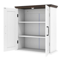 Gainoom Bathroom White Wall Cabinet Farmhouse Medicine Cabinet Over The Toilet Storage Cabinet Wall Mounted - thumbnail 9