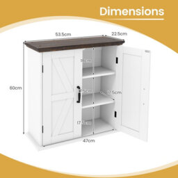 Gainoom Bathroom White Wall Cabinet Farmhouse Medicine Cabinet Over The Toilet Storage Cabinet Wall Mounted - thumbnail 2