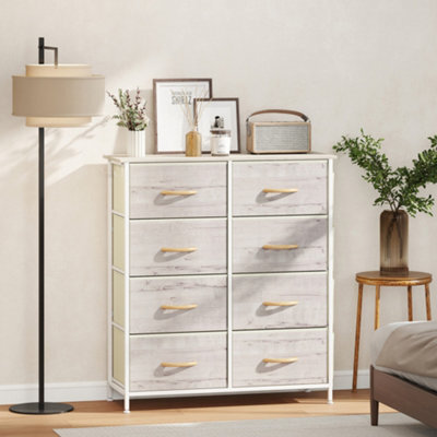 Homcom Fabric Chest Of Drawers, 8 Drawer Dresser For Bedroom, Natural Wood - image 1