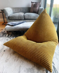 Beautiful Beanbags Adult Jumbo Cord Beanbag Wedge Ready Filled Bean Bags - Mustard - thumbnail 2