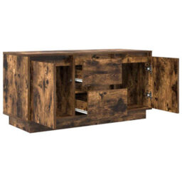 Berkfield Tv Cabinet With Led Lights Smoked Oak 100X41X50 Cm - thumbnail 6