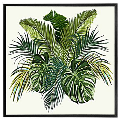 "Andrew Lee Green Tropical Foliage (Picutre Frame) / 12X12"" / Oak" - image 1
