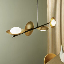 Luminosa Lighting Luminosa Tivoli 4 Light Ceiling Pendant Gold & Dark Bronze Finish With Opal Glass - thumbnail 3
