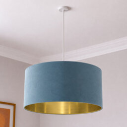 CGC Lighting Cgc Milano Teal & Gold Oversized Large Velvet Fabric Lamp Shade - thumbnail 4