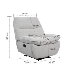 Flexispot Manual Electric Recliner Chair With Adjustable Footrest Lotus Basic In Navy Blue - thumbnail 6