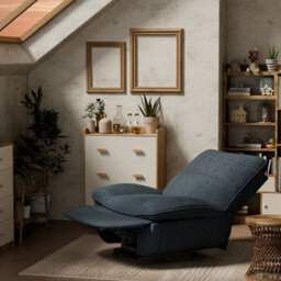 Flexispot Manual Electric Recliner Chair With Adjustable Footrest Lotus Basic In Navy Blue - thumbnail 3